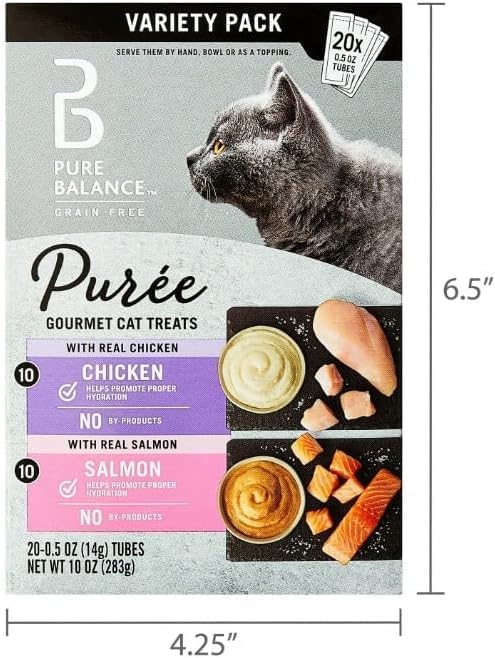 (2 Pack) ~ Pure Balance Grain Free Gourmet Wet Cat Treats, Variety Pack ~ 0.5 Oz Tubes ~ 20 Count.