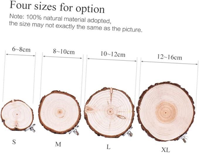 Milisten Round Wooden Platform for Parrots and Animals Wood Perch Stand Rack for Bird Cages for Hamsters Gerbils Mice and Rats