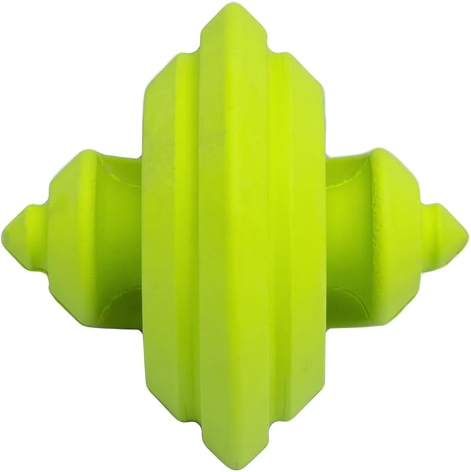 PetDreamHouse Chewtastic Geometrics Natural Rubber Enrichment Dog Toy Geo-Gem Green, Engaging Rolling and Unpredictable Bounce, Stuffable and Fun to Chew and Fetch