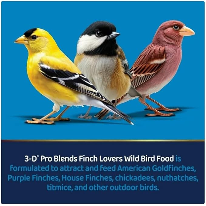 3-D Pet Products Finch Food Finch Lovers Mix Dry Wild Bird Food, Seeds ~ 5 Lb Bag ~ Ideal for Attracting Finches and Other Wild Birds.