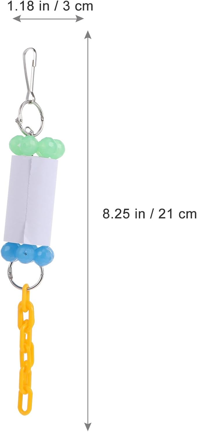 Parrot Hanging Chewing Paper Roll Pendant Bird Grinding Chewing for Pet Birds Cage Play Accessory Random Color