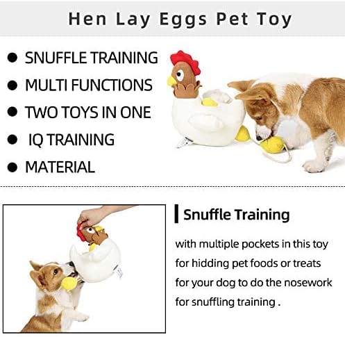 Pet Snuffle Mat for Dogs Cats Boredom, Dog Educational Sound Toys, Interactive Feed Game Toys, Encourages Natural Foraging Skills for Cats Dogs, Stress Relief, be Smarter (Hen Lay Eggs)