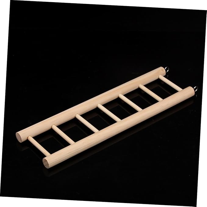 Wooden Climbing Ladder for Parrots Hamsters and Squirrels Mini PET Toy 6 Steps for Bird Cage Entertainment and Exercise