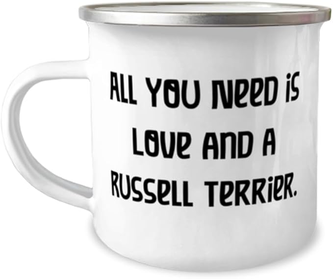 Special Russell Terrier Dog Gifts, All You Need is Love and a Russell, Cool 12oz Camper Mug For Pet Lovers, From Friends, Pet toys, Cat toys, Dog toys, Pet food, Cat food, Dog food
