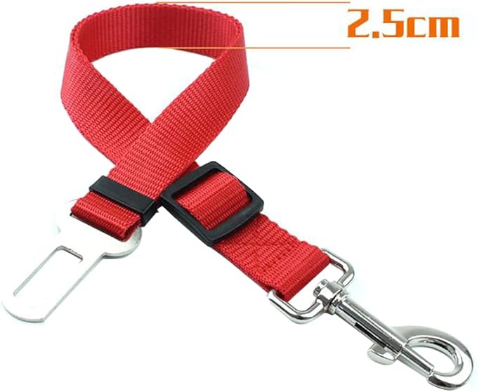 4 Pack Cat Dog Pet Safety Seat Belt Adjustable Clip for Car SUVS Vehicle Harness Lead Leash Seat Tether, (Nylon Fabric- Black, Blue, Red, Purple) (Black)