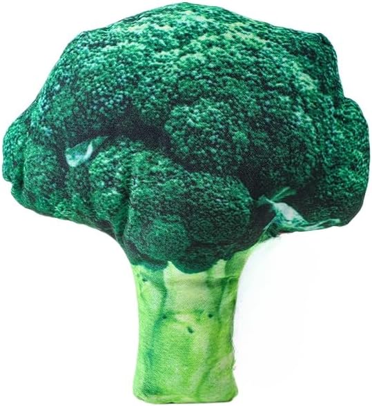 Plush Vegetable Pet Toy with Squeaker, Interactive Chew Toy for Cats and Dogs, Durable and Soft for Comfort, Training, and Boredom Relief (Broccoli)