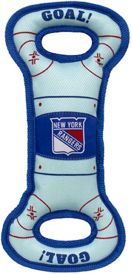 Pets First NHL New York Rangers Ice Hockey Rink PET Toy with Inner Squeaker. A Tough Toy for Dogs & Cats with Exciting Hockey Graphics, Gorgeous Team Logo & Double Stitch Trims