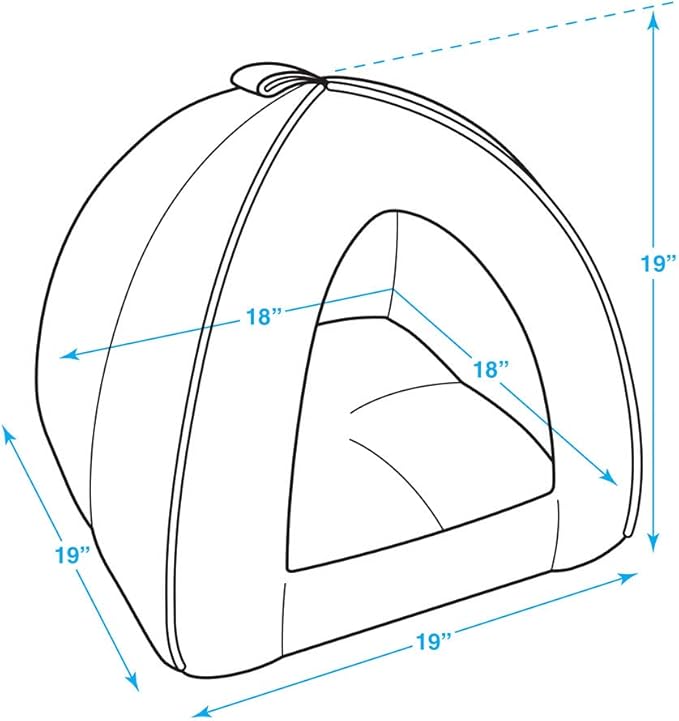 Best Pet Supplies Cat Bed for Indoor Cat, Domed Tent House with Removable Pillow, Covered Cat Cave for Small Dog, Puppies and All Breeds of Cats - Gray Linen, 19 x 19 x H:19"