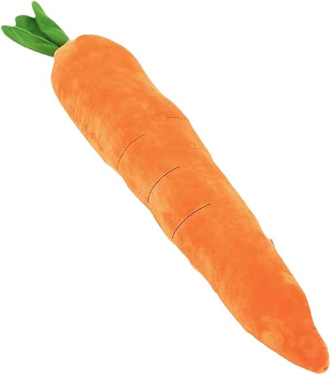 29.5 Inch Large Carrot Plush Pet Toy for Soft Chewers, Durable Squeaky & Crinkle, Anti Boredom Chew Toy for Dogs & Cats, Interactive Calming Chew Toy for Indoor Pets (Orange)