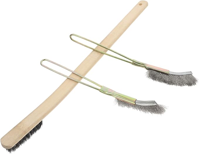 Mikikit 3pcs Bird Cage Cleaning Brush Wooden Handle Soft Bristles for Thorough Cleaning of Parrot and Parakeet Cages Durable Materials for Use