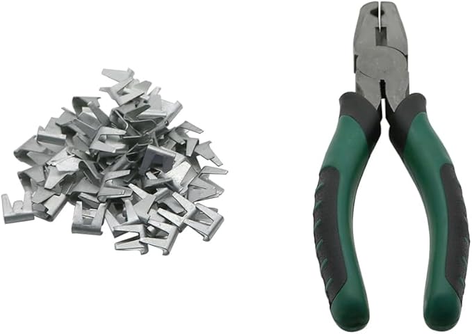 Cage Assembly Pliers Chicken Rabbit Cat Dog Cage Fastening Accessories + Buckle Nails Installation Repair Tools Bird Cage Pliers (Combination Packages)