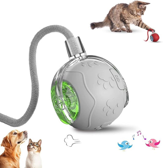 Interactive Cat Toys Ball for Indoor Cats, 2025 New Cat Toy, Automatic Moving Cat/Dog Balls, Electric Rolling Ball Toy for Bored Indoor Adult Cats,Dogs (Gray)