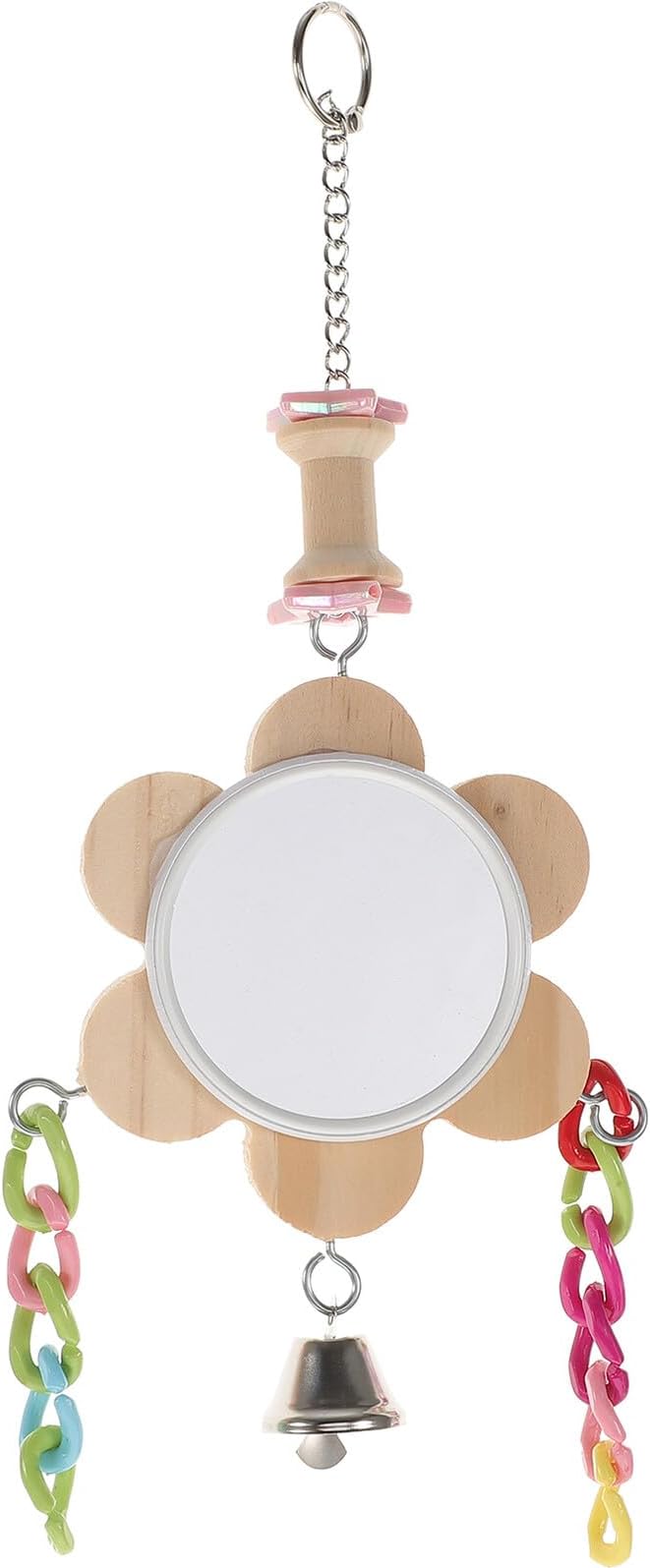 ERINGOGO Parrot Bird Mirror Hanging Chewing Swing Pet Bird Cage Accessory Sturdy Large Mirror for Cockatiels