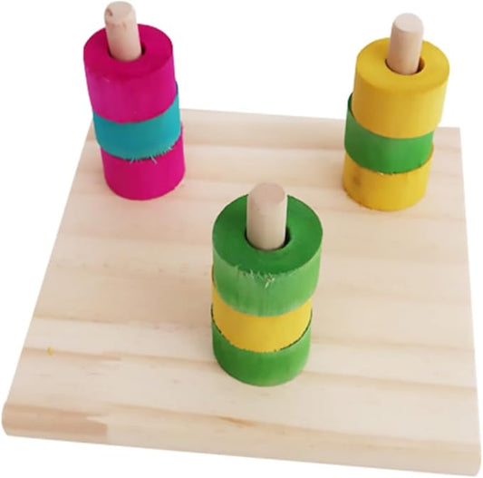 Milisten Parrot Ring Toss Toy Bird Cage Accessories Educational Bird Toy for Parakeets Conures