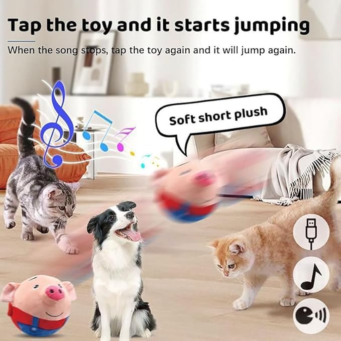Active Moving Pet Plush Toy, Interactive Plush Dog Toy for Active Pets, Rechargeable Talking & Moving Pig Toy - Ideal for Dogs & Cats, Fun Playtime at Home, Park, or Beach (Style 5)