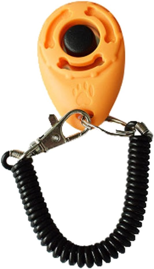 SERYU 1 Piece Dog Pet Click Clicker Training Trainer Aid Wrist Strap Yellow