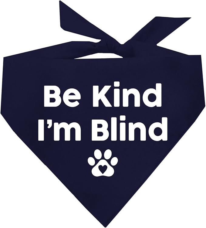 Be Kind I'm Blind Dog Bandana (Navy, OS 352)