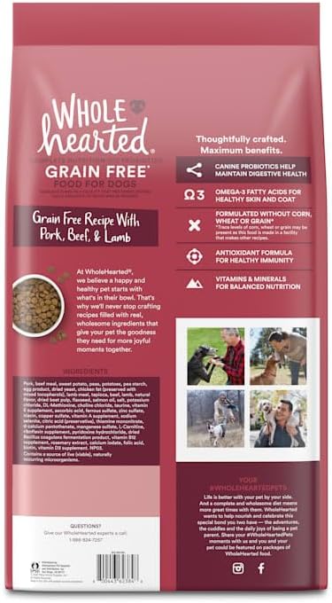 WholeHearted by Petco Grain Free Pork Beef & Lamb Recipe Dry Dog Food 25 lbs.
