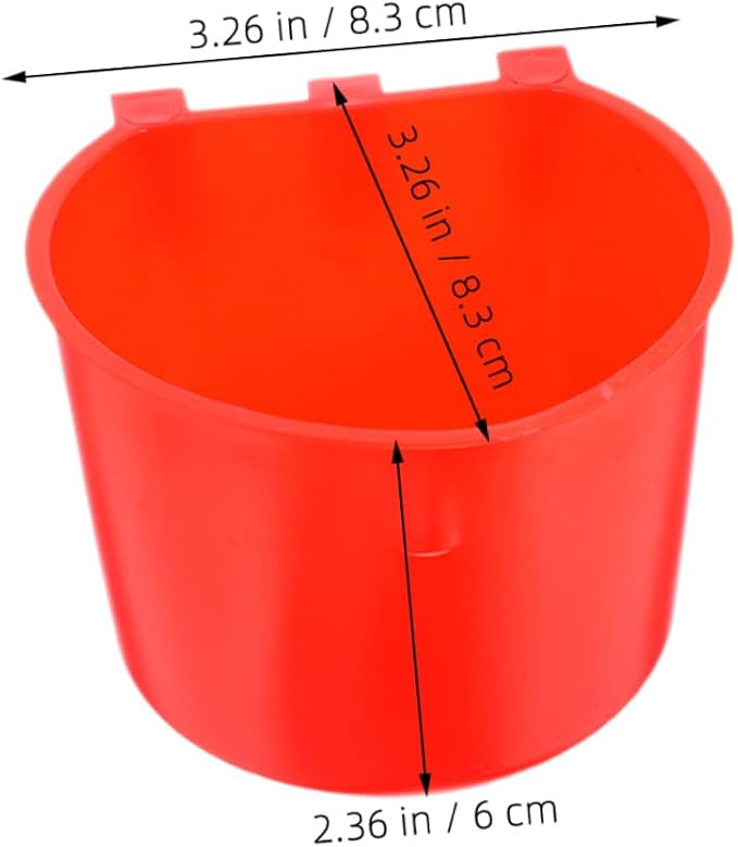 BESPORTBLE 8pcs Hanging Bird Cage Feeding Cups and Rabbit Water Bowls, Thickened Plastic Pet Feeding Bowls 8.3x8.3x6cm for Small Animals, Chicken Coop Feeder Accessories