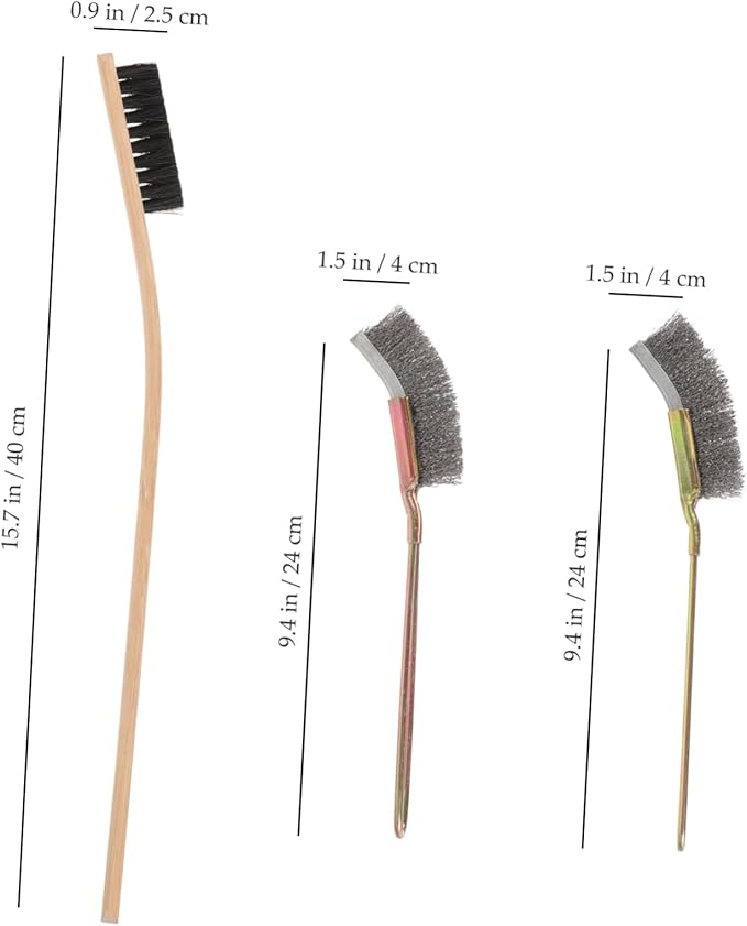 GANAZONO 3pcs Long Handle Bird Cage Cleaning Brush Birdcage Tool for Parrots Hamsters and Pets for Hard Reach Areas