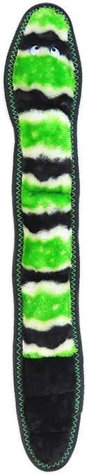 ZippyPaws - Z-Stitch Snake, Extra Tough No Stuffing Dog Toy with Squeaker - Green, Medium