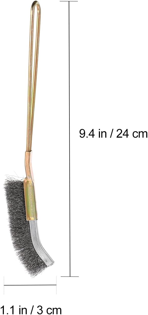 Angoily Bird Cage Brush 2-Pack Long Handle Cleaning Brush for Pet Cage Accessories with Wire Bristles for Stubborn Stain Removal and Daily Grooming