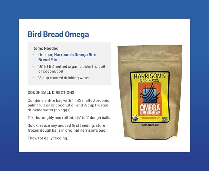 Harrison's Bird Foods Certified Organic NonGMO Omega Bird Bread Mix
