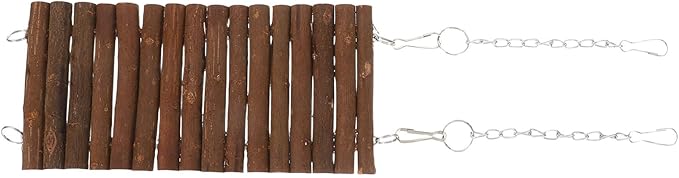 Wooden Parrot Swing Hanging Bird Tunnel with Hook Small Natural Wood Chew Tunnel for Bird Cages Interactive Cage Accessory for Parakeets Cockatiels