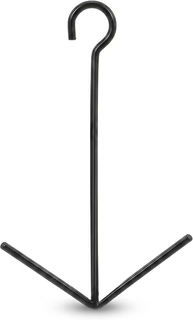 Premium Oriole Feeder for Outdoors & Indoor Plant Accessories, Black Metal Fruit Holder Dual-Prong Hanger Hook for Garden Birding, Air Plants Display, Patio Decor
