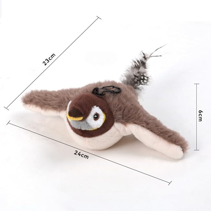 OMEM Pet Swinging Sparrow USB Charging Simulated Animal Call Vibration Induction Teasing Cat Cat Smart Toy