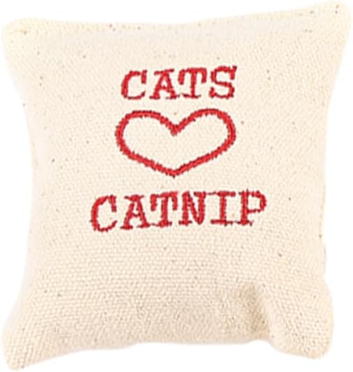 WOONEKY 10Pcs Catnip Canvas Cat Sachets Stuffed with Cotton, Random Style Khaki, Interactive Pet Supplies for Indoor Cats and Kittens