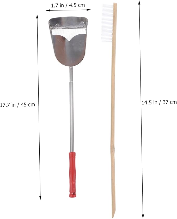 GALPADA 2pcs Bird Cage Cleaning Tool Set Handle Brush Scraper for Parrots Pets Efficient Cleaning for Birdcages Suitable for Hamsters Guinea Pigs and More Random