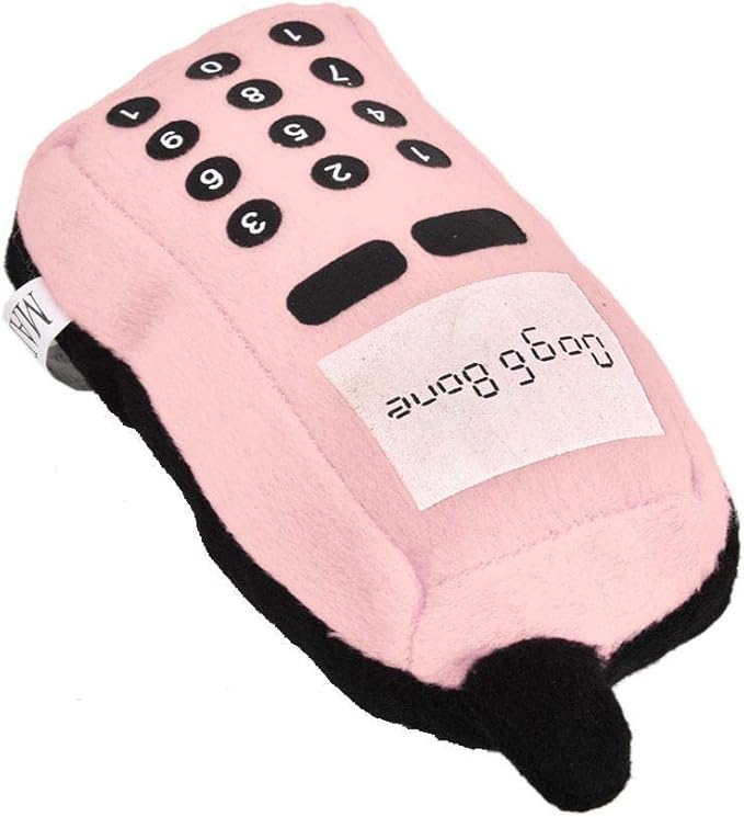 Pssopp Dog Phone Toy, Squeaky Plush Cell Phone Toy Dog Chew Toy Pet Chew Squeaker Toys Funny Mobile Phone Shape Interactive Toy for Dog Cat