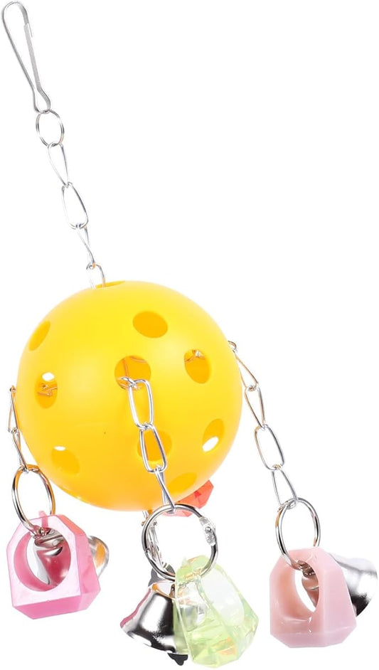 LIOOBO Parrot Hanging Bell Ball with Colorful Plastic Bell Interactive Chew for Bird Cages Suitable for Parrots and Small Birds Pet Cage Hanging and Exercise