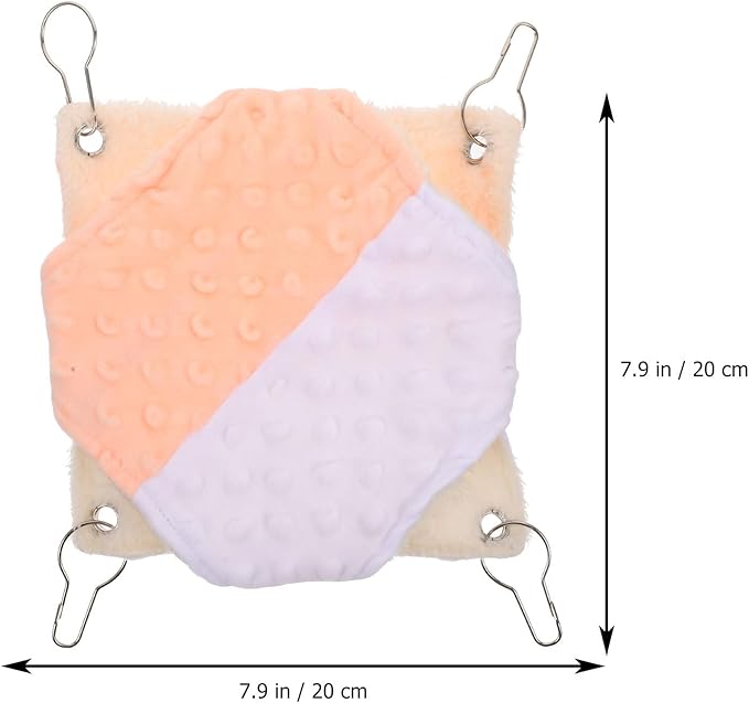 Guinea Pig Hammock Bed and Hamster Resting Hammock Double-Layer Warm Fleece Small Pet Sleeping Nest for Squirrels and Birds Cage Accessories