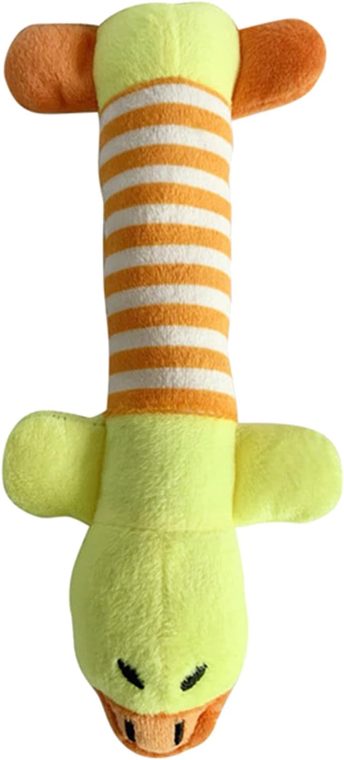 Zerodis Soft Stuffed Animal Shape Dog Chew Toy, Teeth Grinding Toy for Puppies and Cats, Fun Interactive Game (Duck)