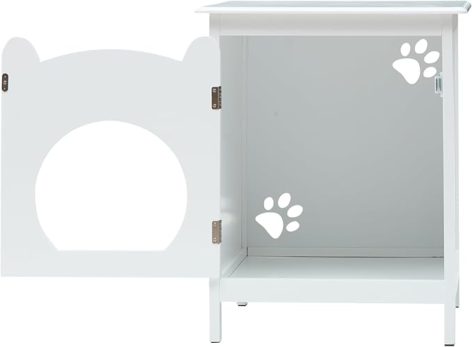 IDEALHOUSE Cat Litter Box Enclosure - Cat House & Side Table | Hooded Hidden Pet Box | Cats Furniture Cabinet | Pet Crate | Cat House Night Stand for a Cozy Home, Pet Cabinet Side Table for Cats