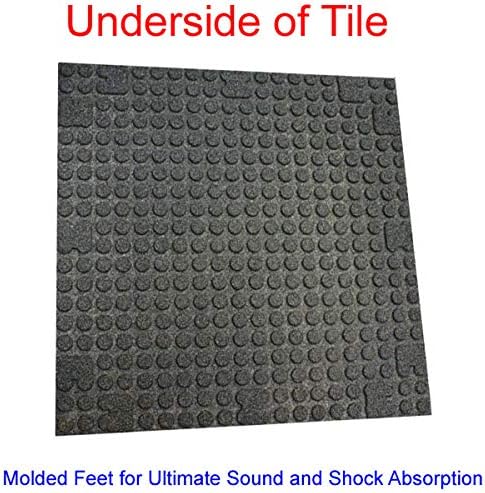 American Floor Mats - Extreme Rubber Gym Tiles - 1 Inch Thick Colorful Rubber Gym Tiles - Superior Shock and Sound Absorbing Tiles - 10% Grey 50 Tile Pack (Covers 200 Sq Ft)