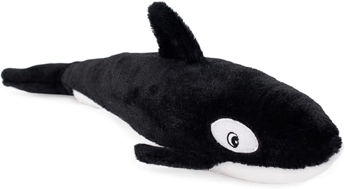 ZippyPaws Jigglerz- Dog Squeaky Toys to Keep Them Busy, Funny Animal Plush for Small, Medium, & Large Dogs, Cute Stuffed Puppy Toy, Pet Product, Gift for All Breeds, Interactive Squeaker- Killer Whale