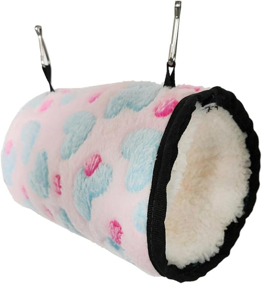SUPVOX Hanging Hammock Bed for Parrots and Hamsters, Warm Plush Sleeping Nest 20x13cm, Comfortable Small Animal and Bird Cage Hideout for Winter Random Color Random Color
