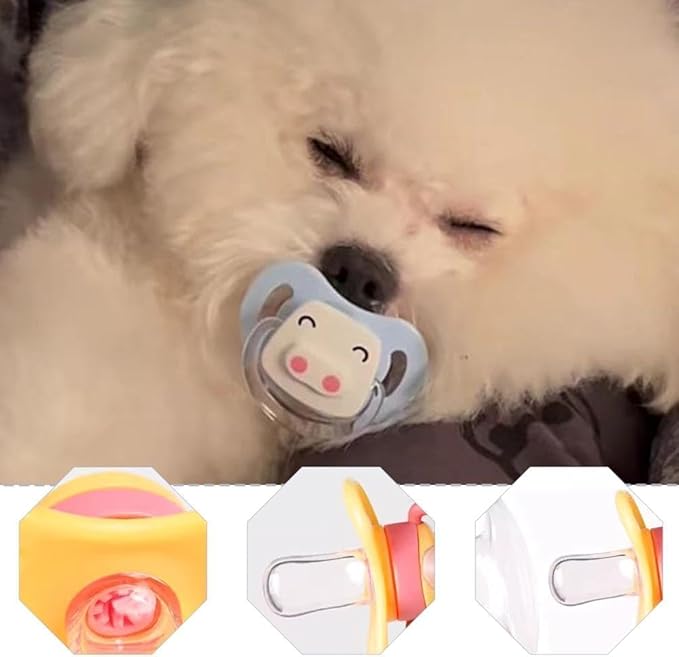 Pet Silicone Calming Pacifier, Dog Pacifiers for Small Dogs, Kitten Pacifiers, Puppy Teething Toys and Cat Chew Toys, Essential Pet Supplies, Puppy Essentials and Kitten Supplies, Chew Toys (Chicks)