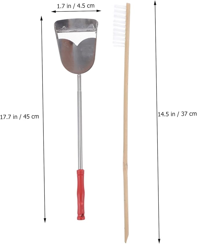 Angoily 4pcs Bird Cage Cleaning Tool Set and Handle Brush and Shovel for Efficient Parrot Cage Maintenance Random for Daily Cleaning