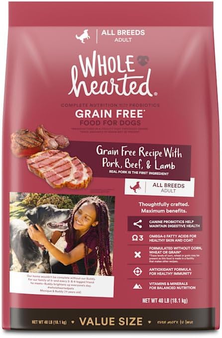 WholeHearted by Petco Grain Free Pork Beef & Lamb Recipe Dry Dog Food 40 lbs.
