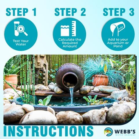 Webb's Water Gardens Pond Water Conditioner Plus - Pond Supplies and Accessories - Concentrated Liquid Formula for Aquatic Pets - 16 oz, Blue