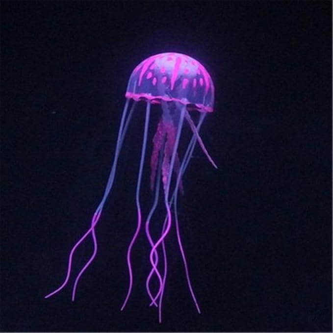 GANPUB Purple Artificial Simulation Glowing Jellyfish Suitable for Fish Tank,Aquarium Decoration Purple Popular,Aquarium Decor,Fish and Aquatic Pets