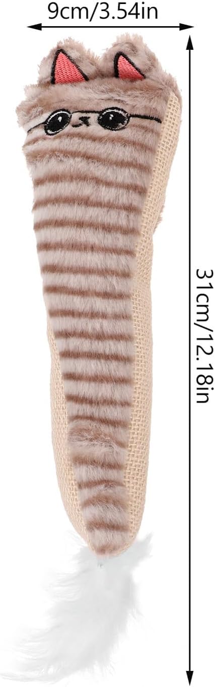 SHOWERORO Catnip Chew for Cats and Kittens, Sisal Crinkle Plush Interactive Indoor Teething with Catnip, Bite-Resistant Pet Dental for Indoor Play