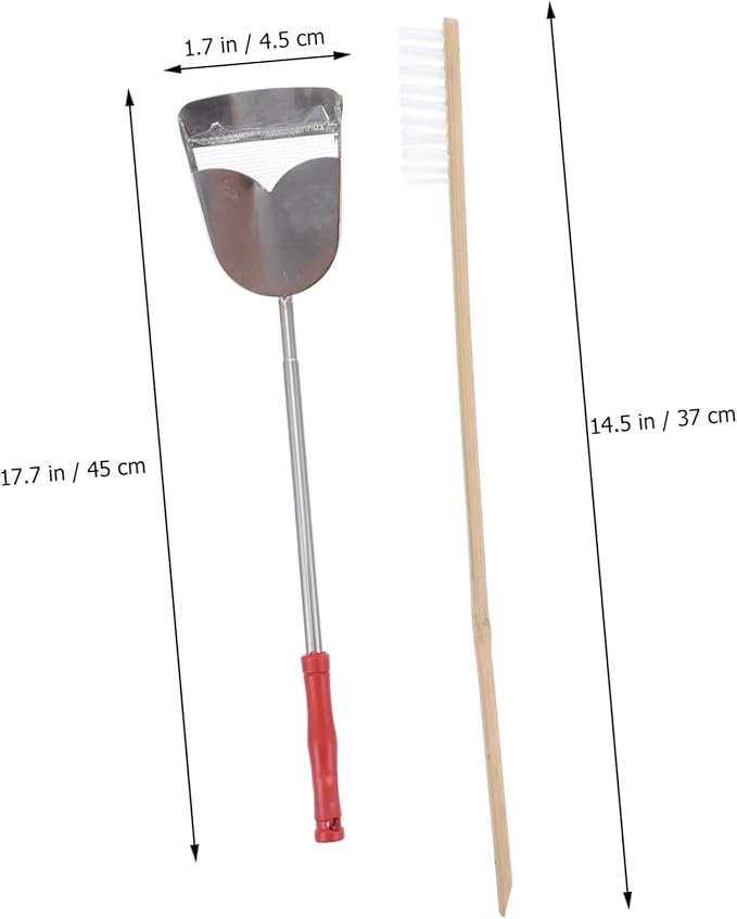 COLLBATH 2pcs Bird Cage Cleaning Set Handle Brush and Shovel for Parrots Birds Easy to Use Tools for Clean and Comfortable Living Environment