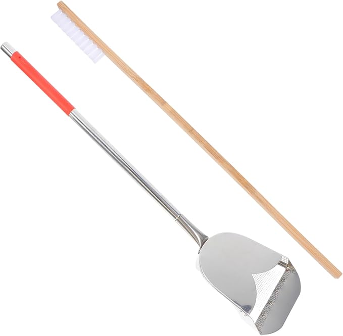 Balacoo 2Pcs Bird Cage Cleaner Brush Set with Droppings Scoop Multi Function Cleaning Tools for Small Animal Cages Easy Handling Durable Design for Quick and Efficient Cleaning