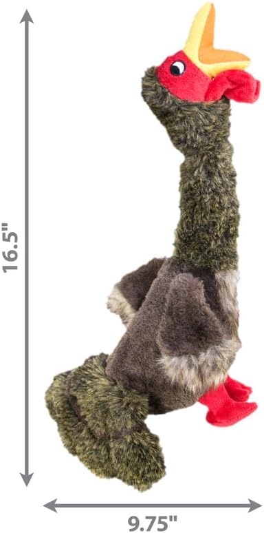 Kong Shakers Honkers Turkey – Large Plush Squeaky Dog Toy – Durable, Low-Tone Squeaker for Extended Play
