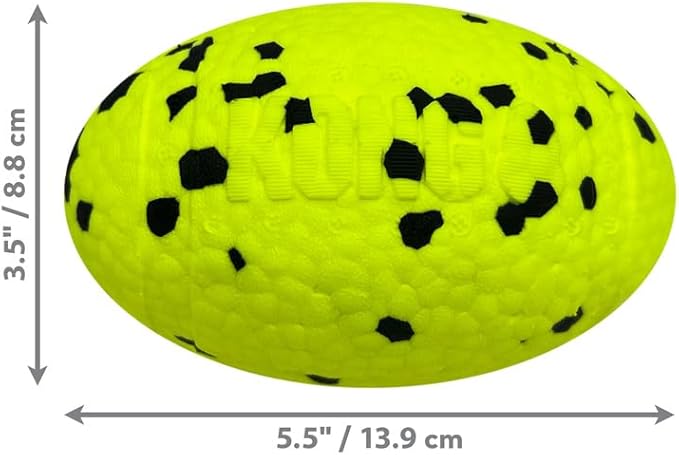 KONG Reflex Ball Dog Toy - Lightweight Durable Bouncy Fetch Toy - High-Bounce, Floats for Water Play (Medium/Large Football 2 Pack)